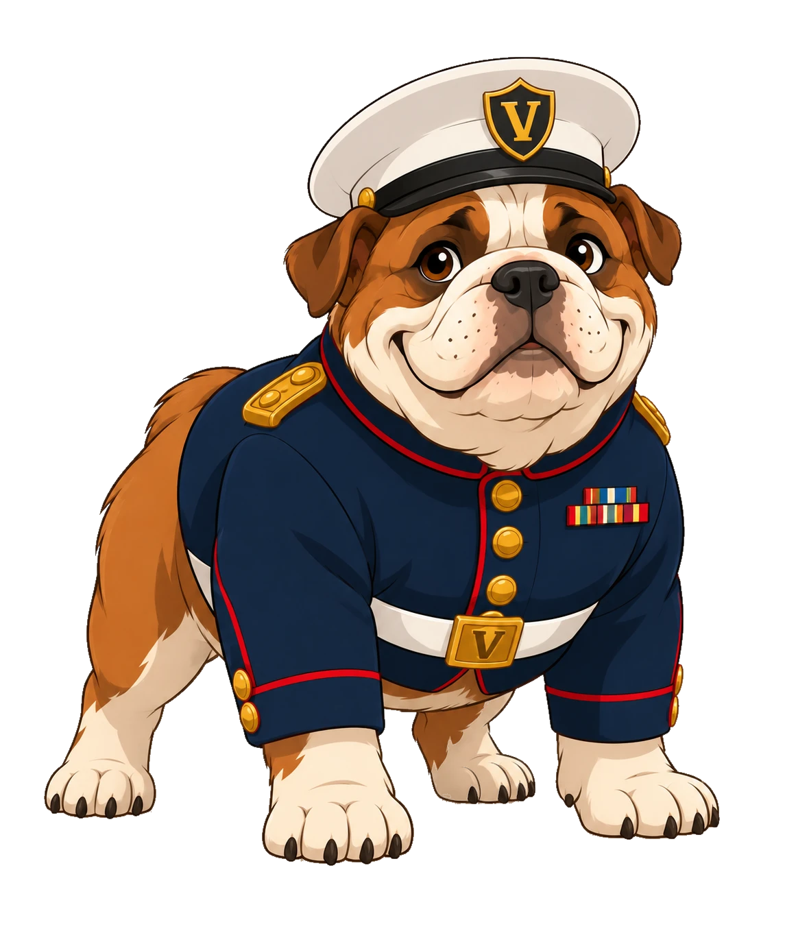 Major Muggs, the squad’s friendly English Bulldog mascot