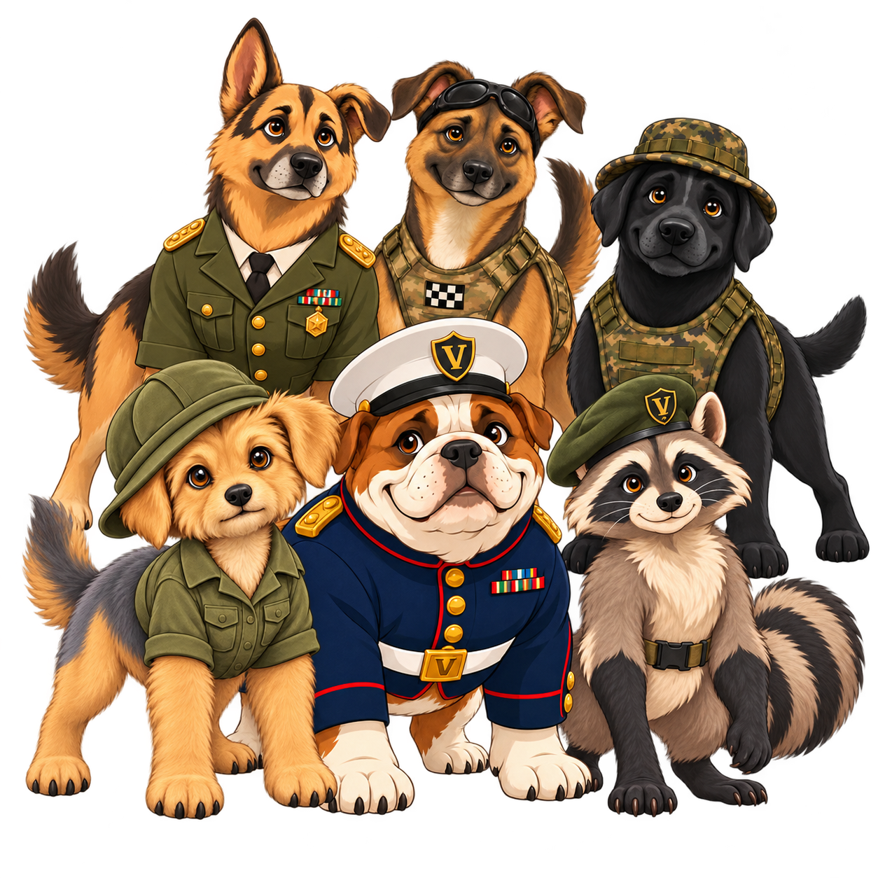 Devil Dog’s Tactical Squad: Gronk, Spencer, Rocky, Peanut, Muggs, and Ricky